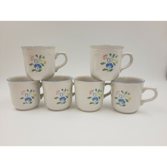 Floral Expressions Other - Floral Expressions Stoneware coffee mugs 8 oz cups Hearthstone Set of 6 vintage